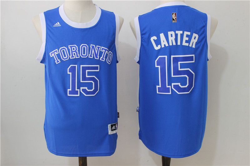 Men Toronto Raptors 15 Carter Blue Adidas NBA Jerseys